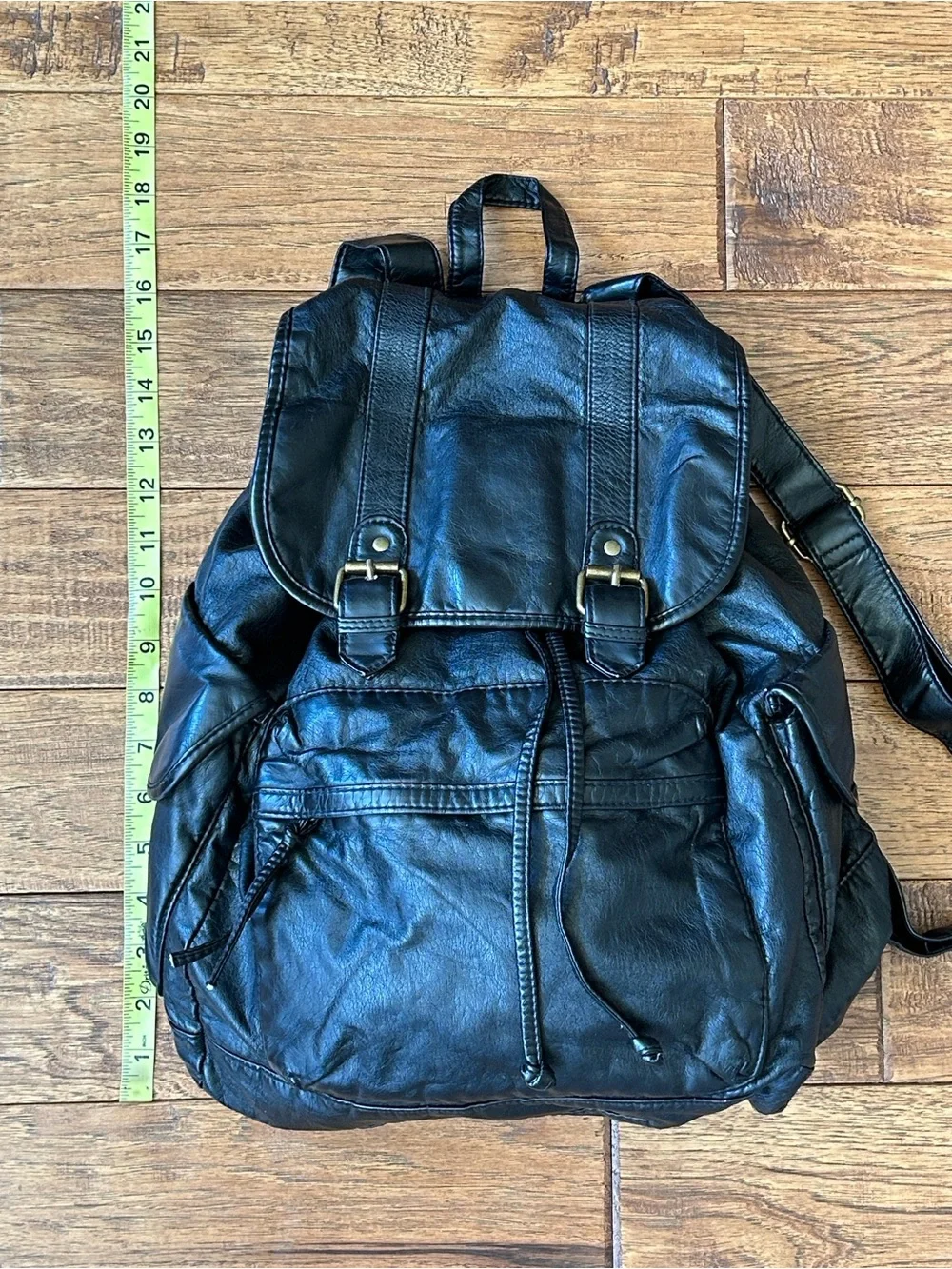 Mossimo Supply Co Faux Leather Backpack Black Y2K Vintage